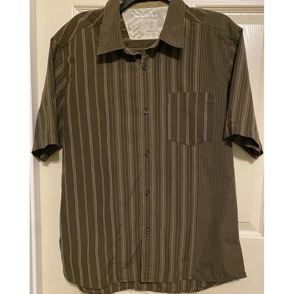 Quiksilver Other - Quiksilver SS Button-Down Casual Surf Shirt Men's M Retro Stripes Skate Resort